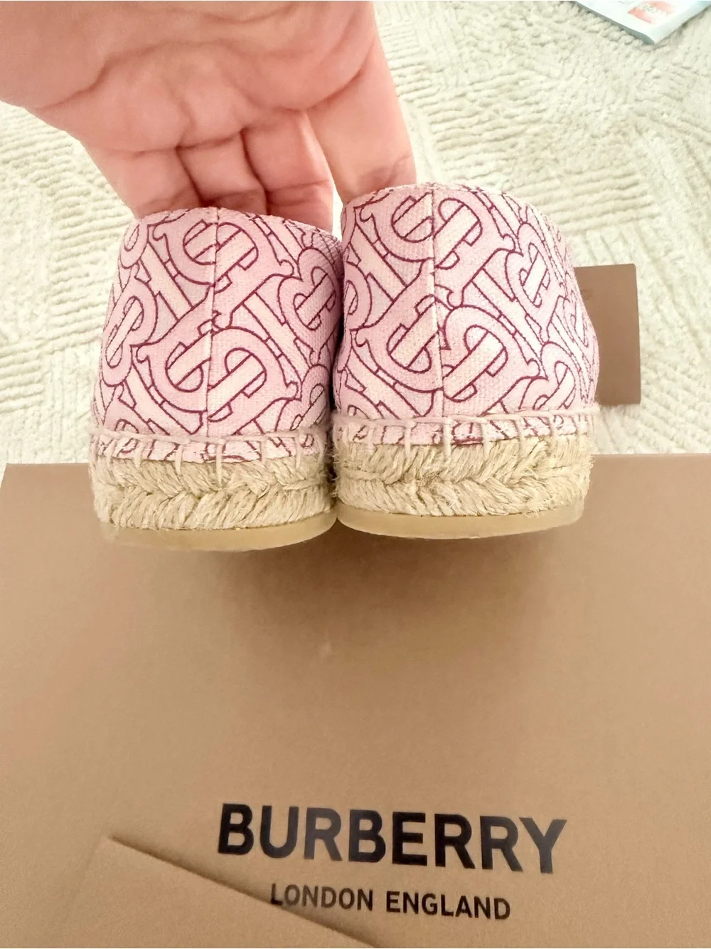 Burberry Pink Monogram Espadrilles w/ Box | Women’s Size 6.5